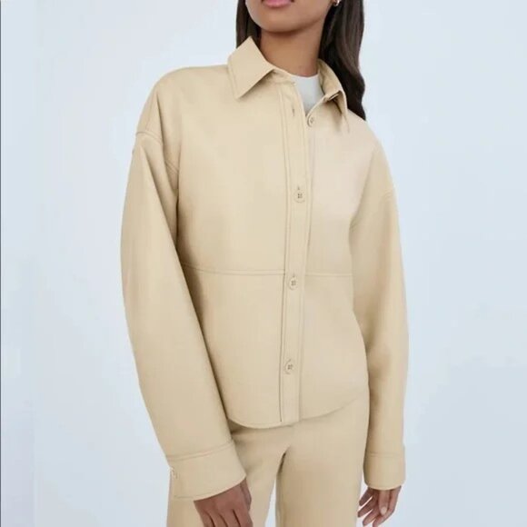 Aritzia Babaton Pelli Vegan Shirt Jacket Large - Picture 1 of 8
